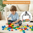 thumbnail image 5 of Extra Large Toy Storage Bags with Zipper, 11.8″×8.6″×3.9″ Clear Plastic Toy Storage Bag with Labels for Puzzles, Cosmetics, Stationery, 5 of 7