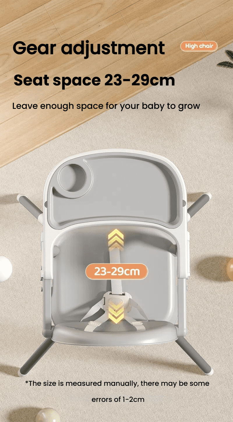 M-b-aby-m 3-in-1 Baby High Chair Baby Feeding Chairs Baby scooter with Steel Pipes for 0-36 Months,Unisex,GREY