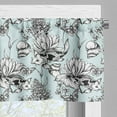thumbnail image 5 of Ambesonne Shabby Flora Valance & Curtain, Pond Water Flowers, 55"x45", Pale Blue White Black, 5 of 6