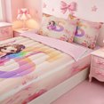 thumbnail image 3 of meiyoeat Rainbow Initial Letter S Zipper Twin Comforter Sets with Fitted Sheet and 2 Pillowcases,Cute Rustic Plant Floral Zipper Bedding Set For Girl,Pink Reversible,4-Piece, 3 of 7