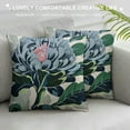 thumbnail image 3 of Floral Chinoiserie Style Pillow Covers Black and Green Farmhouse Cushion Cover  Pillow Case Asian Inspired Eurosham Accent Toss Pillowcase Rustic Decor for Sofa Living Room Bedroom, 3 of 5