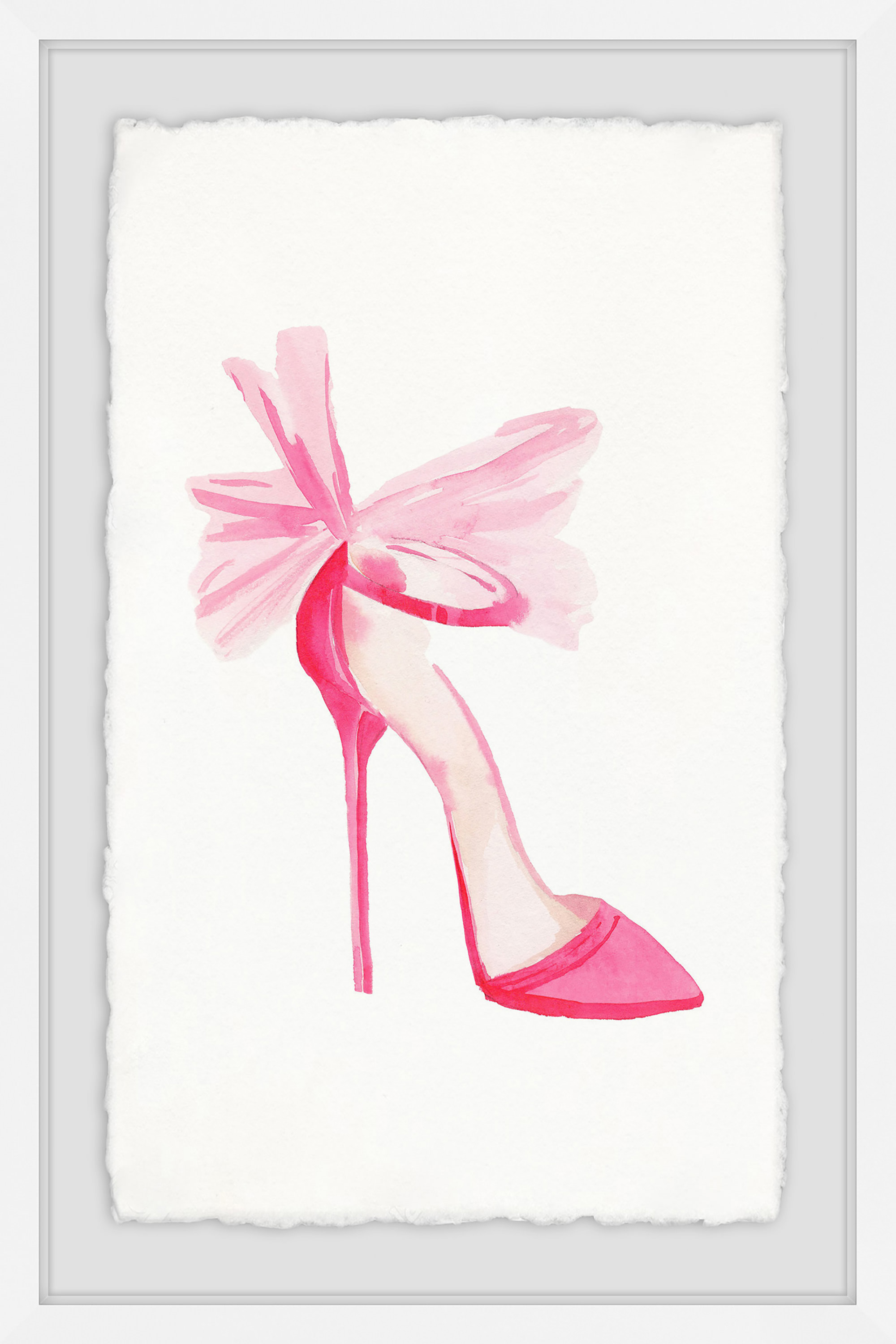 Pink High Heels Framed Painting Print