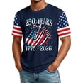 thumbnail image 2 of Men's 250 Anniversary Shirt 1776-2026 250th Birthday Patriotic American Flag T-Shirt Navy M, 2 of 5