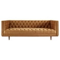 thumbnail image 4 of Modway Elation Sofa Moderne Capitonné en Velours de Performance, Brun Cognac, 4 of 9