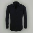 thumbnail image 2 of Wotryit Mens Shirts Mens Dress Shirt Regular Fit Turn Down Collar Long Sleeve Stretch Tops Black 3XL, 2 of 5