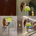 thumbnail image 5 of Artistic Style Wall Lamp, Stained Glass Hallway Wall Mounted Wall Light with 8 inch Shade, Retro Metal Wall Sconces for Living Room Bedroom Beside Decor Night Light,A, 5 of 6