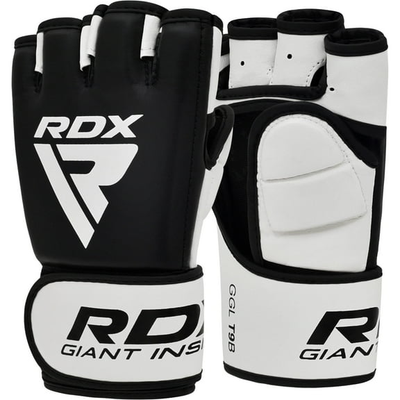 RDX MMA Gloves for Grappling Martial Arts Training, D. Cut Open Palm Maya Hide Leather Sparring Mitts, Perfect for Cage Fighting, Combat Sports, Punching Bag, Muay Thai and Kickboxing