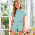 thumbnail image 2 of UAYOTSE Girls Summer Outfits 2 Piece Sets Short Sleeve Shirts and Shorts Set Kids Clothes,Sizes 12-18 Months, 2 of 8