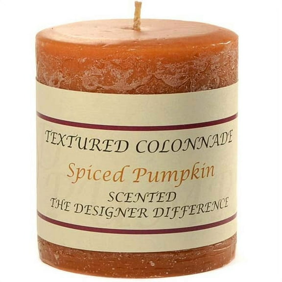 6 Pcs, Textured 3x3 Spiced Pumpkin Pillar Candles 3 in. diameterx3.25 in. tall