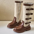 thumbnail image 5 of Ccpelsie Girls Warm Fashion Riding Boots Winter Round Toe Non-Slip Knee-High Boots School Boots for Big Gilrs Little Girls(Brown,12), 5 of 9