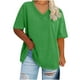 thumbnail image 1 of Camisetas Y Tops de Verano para Mujer, Manga Corta con Cuello en V de Gran Tamaño, Camiseta Deportiva de Base de Verano Sólida, 1 of 3