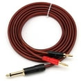 thumbnail image 2 of 1/4 to Banana Plug,6.35mm Phono to Banana Plug Speaker Audio Cable,Gold-Plated 1/4 Male to Dual Banana (1.5M), 2 of 7