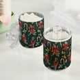 thumbnail image 2 of Yayeee 4 Pack Qtip Holder Bathroom Cotton Swab Canister with Lid Clear Dispenser Set, Green Christmas Candy Canes, 2 of 6