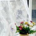 thumbnail image 6 of Lace Curtains 1 Panels Set, Sheer Florals Embroidery Vintage Voile Window Panel Treatment Pair Ruffled Decor Drape for Bedroom/Kitchen, Rod Pocket, 6 of 7