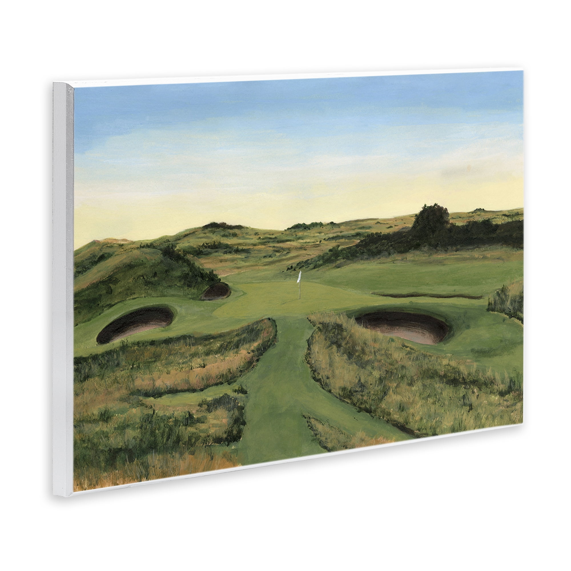Stupell Industries Golf Field Landscape Landscape Painting Unframed Art Print Wall Art, 19 x 13