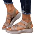 thumbnail image 2 of Women's Comfortable Walking Sandals with Elastic Strap Light Weight Casual Summer Sandals for Trendy Footwear,42, 2 of 6