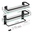 thumbnail image 6 of Glass Bathroom Shelf 15.7in, Wall Mounted Floating Shelves with Towel Holder, 2-Tier Shower Shelf for Bathroom, Kitchen, and Balcony, 6 of 6