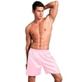 thumbnail image 1 of Pantalones tipo bóxer de seda satinada de cinco colores lisos, informales, holgados, para playa, para verano, pantalones de pijama finos y lisos para hombre, 1 of 4