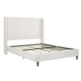 thumbnail image 6 of Queen Bed Frame Upholstered Bed with Tall Headboard, Chenille Platform Bed Queen Size, No Box Spring Needed, Easy Assembly, Ivory, 6 of 6