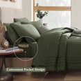 thumbnail image 6 of Amberspace 7-piece Bed in a Bag Comforter Set with Sheets,Olive Green,King, 6 of 7