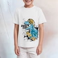 thumbnail image 2 of TOWED22 Big Boys T-Shirts 2T-8 Year Short Sleeve Crew Neck Tees Graphic Print Casual Tops(White,7-8 Y), 2 of 4