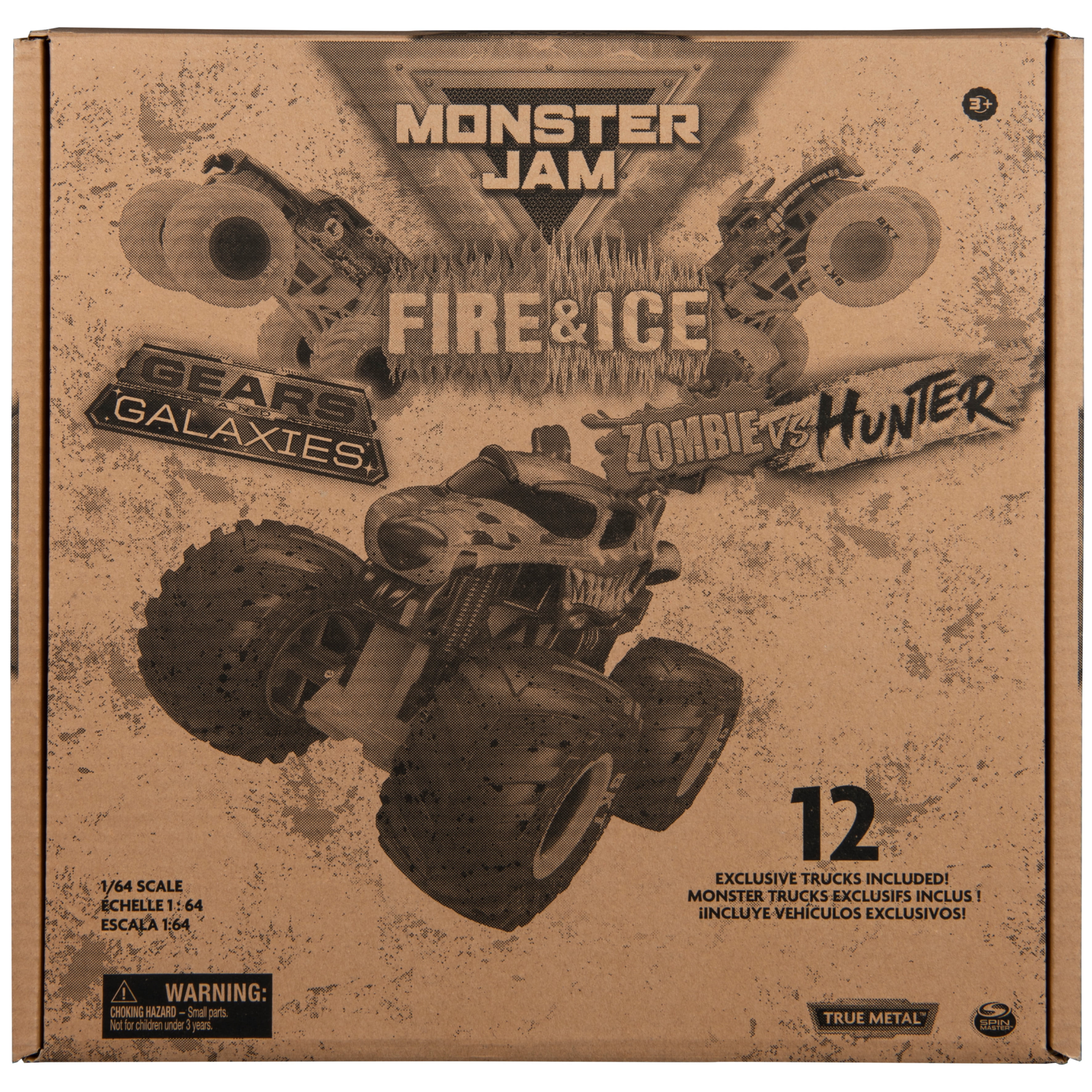 Monster Jam, Official 12-Pack of 1:64 Scale Die-Cast Monster Trucks for  Boys and Girls, Kids Toys for Ages 4-6+,  Exclusive