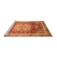 thumbnail image 2 of Ahgly Company Machine Washable Indoor Square Abstract Orange Modern Area Rugs, 5' Square, 2 of 4