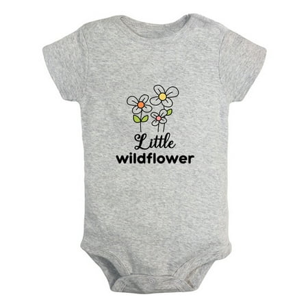 

Little Wildflower Novelty Rompers For Babies Newborn Baby Unisex Bodysuits Infant Jumpsuits Toddler 0-12 Months Kids One-Piece Oufits (Gray 0-6 Months)