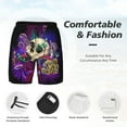 thumbnail image 6 of Picia Mushrooms and Skull pattern Mens Swim Trunks with Compression Liner Stretch Beach Shorts Quick Dry with Zipper Pockets No-Chafing Board Shorts-X-Large, 6 of 9