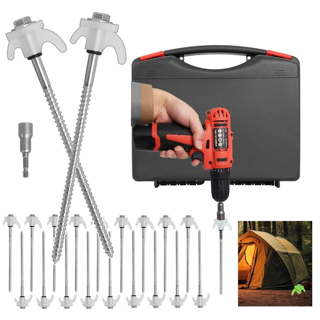 Estacas para Carpa MCCKLE de 20 cm, Paquete de 12, Resistentes y Luminosas