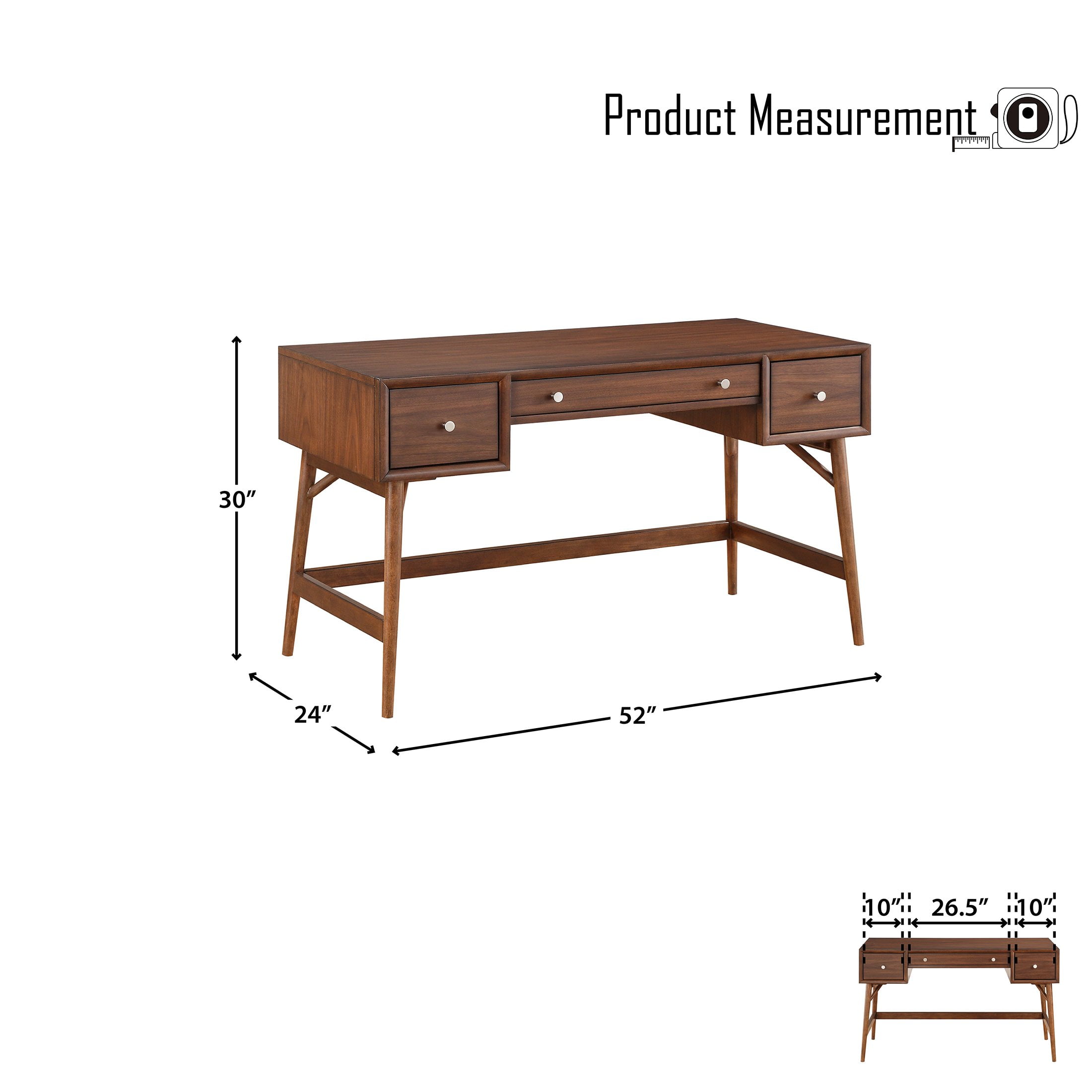 OakvillePark Coburg Writing Desk, Brown
