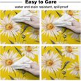 thumbnail image 6 of Spring Floral Round Tablecloth 60 Inch - Waterproof Fabric Table Cloth Protector, Yellow Daisy Botanical Summer Tablecloths Washable Table Cover for Kitchen Banquet Coffee Table Party, 6 of 6