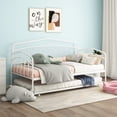 thumbnail image 4 of PORKISS Twin Daybed with Trundle and Metal Frame, Twin Size Bed Frame, No Box Spring Needed, White, 4 of 10