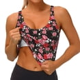 thumbnail image 3 of Picia Rose Flowers Sports Bra for Women,Padded Strappy Sports Bras Medium Support Yoga Bra with Removable Cups,Running Yoga Bra-Large, 3 of 9
