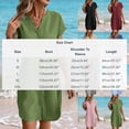 thumbnail image 3 of CIENVNSTG Summer Dresses for Women 2026 Casual Button Down Linen Shirt Dress Short Sleeve Knee Length Tunic Dress Pink L, 3 of 7