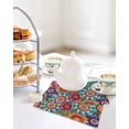 thumbnail image 4 of Boho Teal Flower Kitchen Dish Towels for Drying Dishes Set of 3, Spring Bohemia Chic Red Yellow Floral Waffle Weave Microfiber Hand Tea Bathroom Towels Quick Dry & Absorbent Towel 12x12, 4 of 7