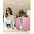 thumbnail image 5 of Upstreman 1.7 Cu ft Mini Fridge with Freezer Single Door Compact Refrigerator, Low Noise, Energy Saving, Adjustable Temperature, Reversible Door, for Home Office Dorm, Pink FR17, 5 of 11
