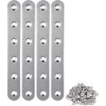 thumbnail image 1 of 4 piezas de soporte recto de acero inoxidable (6,1 x 0,7 pulgadas, 156 x 18 mm), soportes rectos planos, soportes rectos, 24 tornillos incluidos, 1 of 5