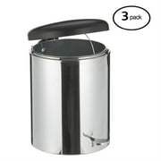 Witt 2240SS Stainless Steel Step On Metal Biohazard Waste Container, 4gal Capacity, 11-1/2" Diameter x 16" Height, (Set of 3)