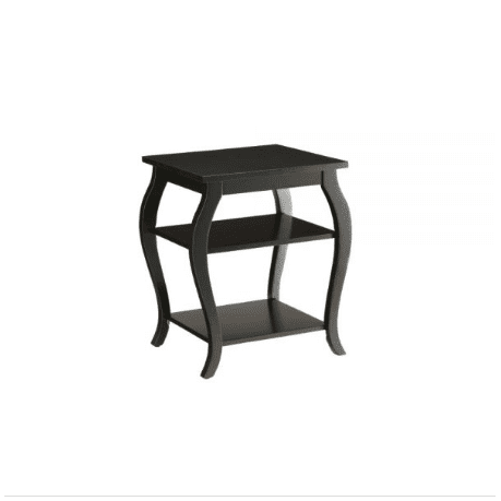 Black Finish Bow Leg Square End Table Black Finish Bow Leg Square End Table