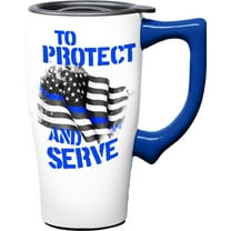 POLICE 18 OUNCE CERAMIC TRAVEL MUG