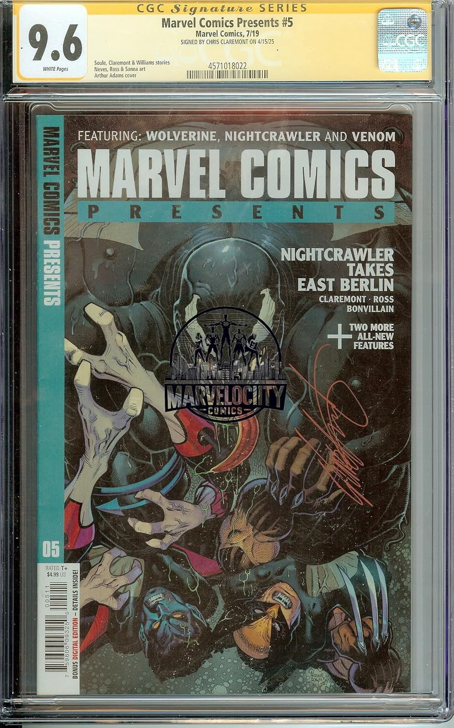 Autographed Marvel Comics Presents #5 X-Men Wolverine Daughter 1st Rein Appearance CGC 9.6 Signed Chris Claremont