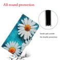 thumbnail image 6 of SaniMore for Samsung Galaxy S24 Ultra Wallet Case, Painted PU Leather for Women Men Wrist Strap Magnetic Clasp Card Slots All-around Protective Shockproof Anti-fall Stylish Stand Shell, Chrysanthemum, 6 of 8