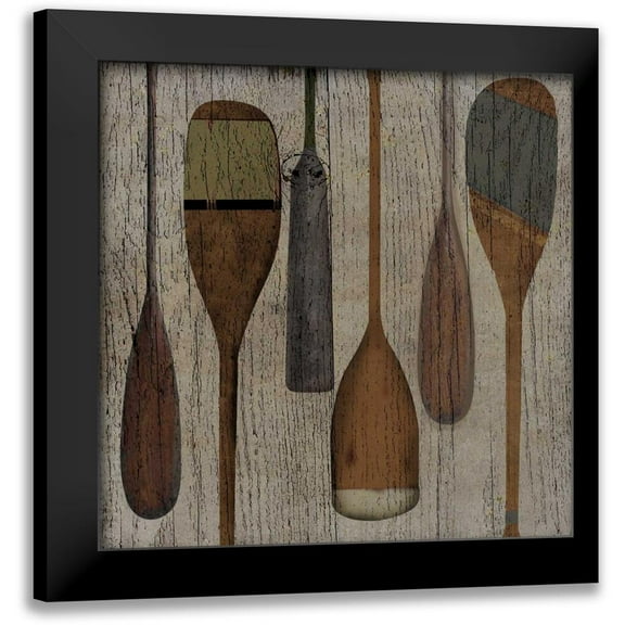 Albert, Beth 12x12 Black Modern Framed Museum Art Print Titled - Lake Oars II