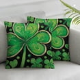thumbnail image 2 of Nawypu  St Patricks Day Clover Polka Dot Black Throw Pillow Cover, Lucky Shamrock Cushion Case Decoration for Sofa Couch&nbsp;2pc, 2 of 6