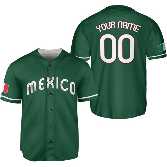 Mostprints Custom Mexico Baseball Jerseys Mexican Eagle & Flag Shirt for Teams, Mexico Shirts for Men & Women Size S-5XL (S)