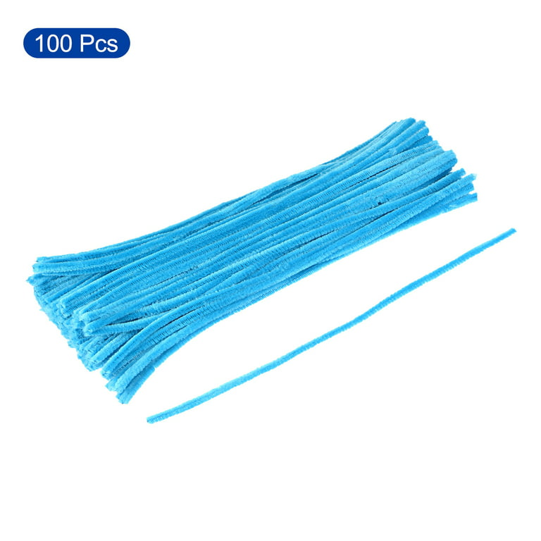 Uxcell 30cm/12 inch Pipe Cleaners Chenille Stems for DIY Art Crafts Blue-Green 100 Pack, Size: Small