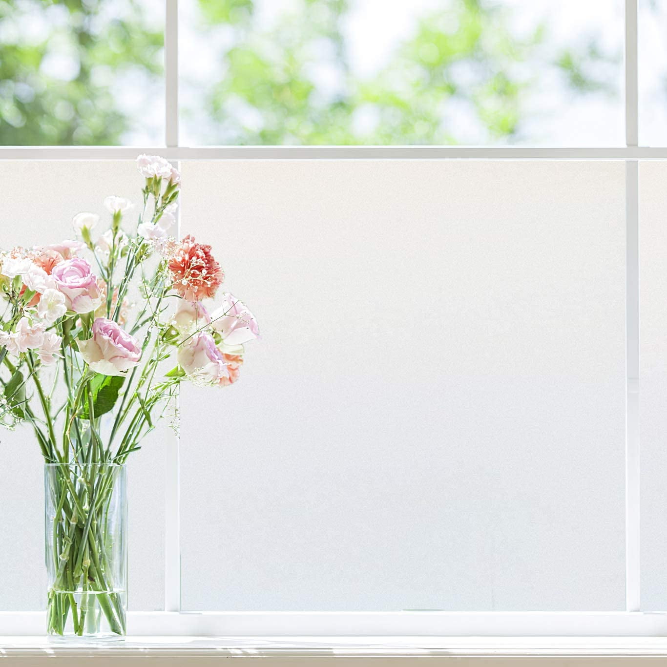 Visland White Frosted Privacy Protecting Window Film Static Cling