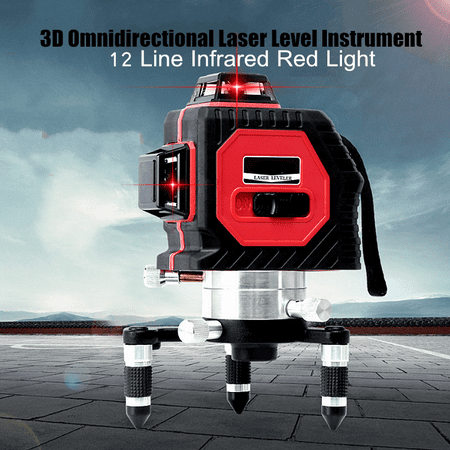 3D Laser Level 360° 12 Red Lines Self-leveling Vertical Cross Horizontal Measure Professional Automatic Tool for Home Improvement