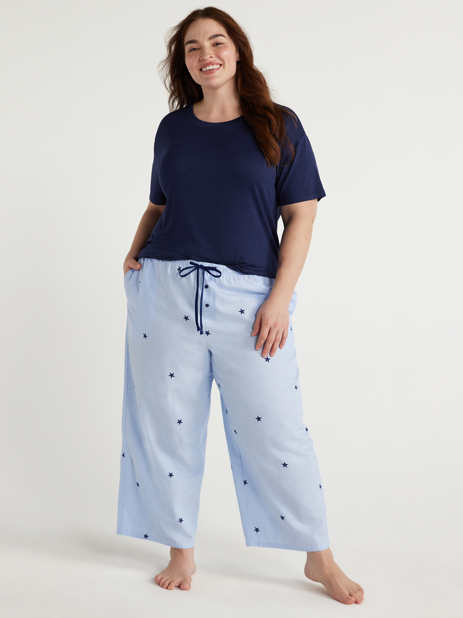 Joyspun Women's Short Sleeve Knit Sleep T-Shirt, Sizes S to 3X - image 4 of 7